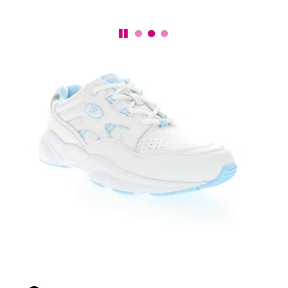Propet White and Blue Athletic Shoes Lightweight NARROW size 8